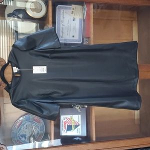 Faux Leather Dress - Black